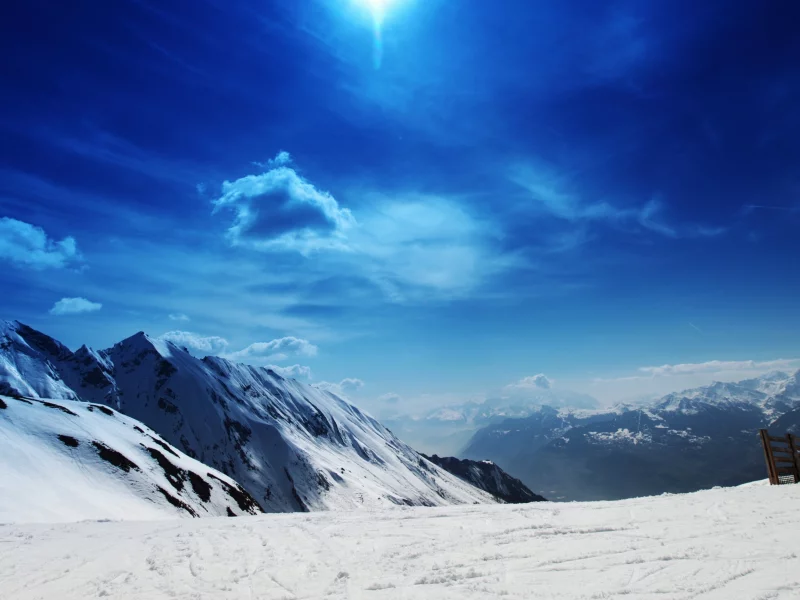 яркое, always winter, небо, высокогорье, белоснежный, зима, солнце, склон, снег