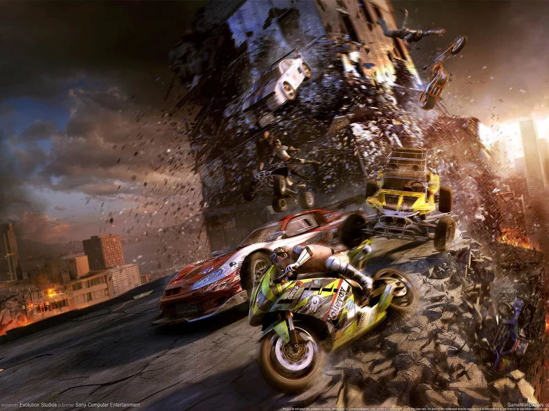 motorstorm, гонщики, город, апокалипсис, разрушение