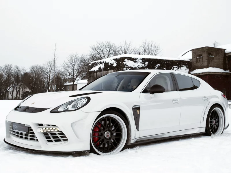 tuning, зима, panamera, porsche, снег
