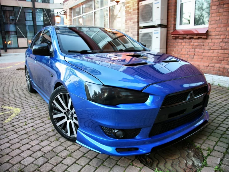 lancer, blue, x, mitsubishi