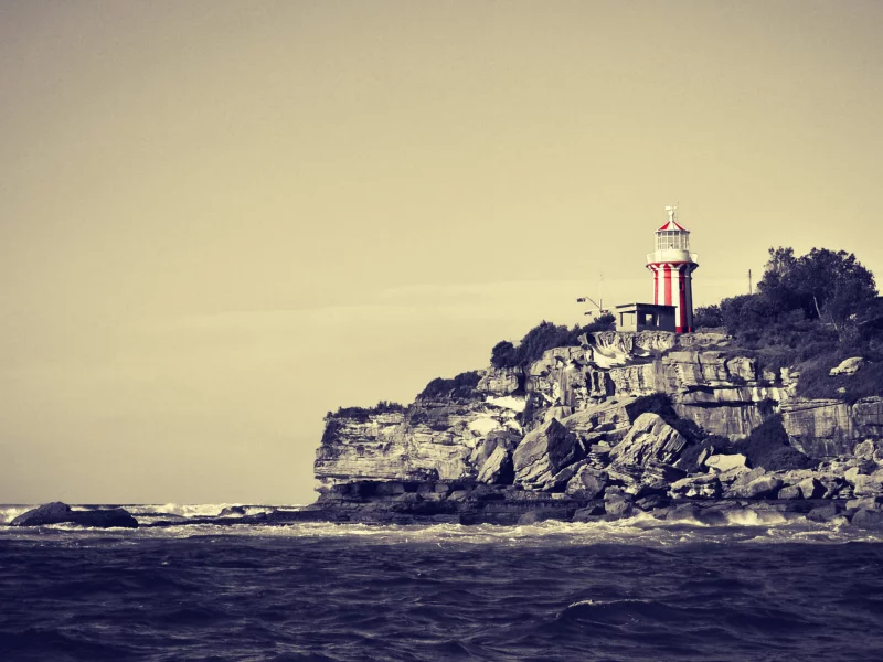 море, камни, маяк, берег