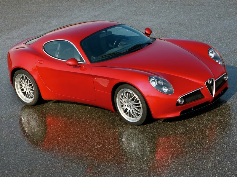 мокрый асфальт, car, road, отражение, alfa romeo