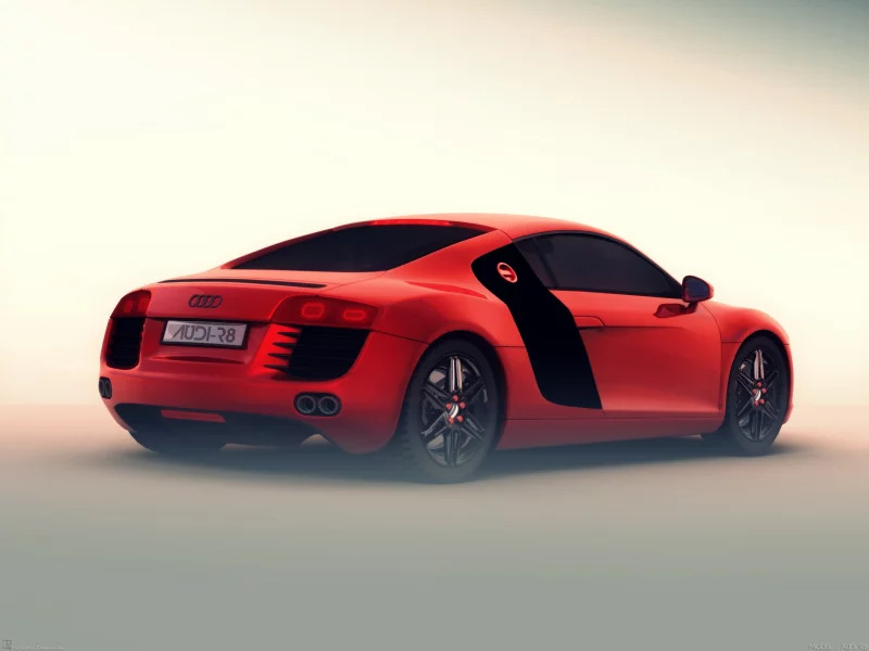 audir5, задом, красная