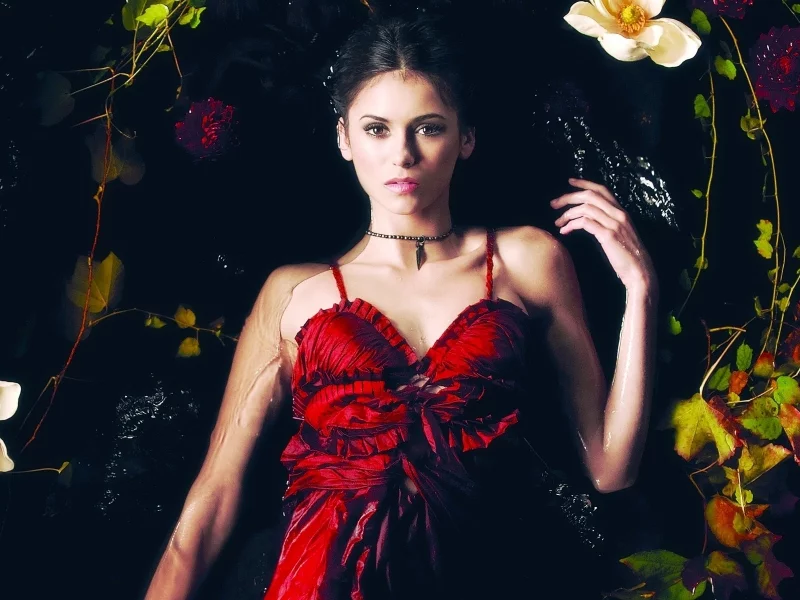 платье, nina dobrev, взгляд, актриса, девушка