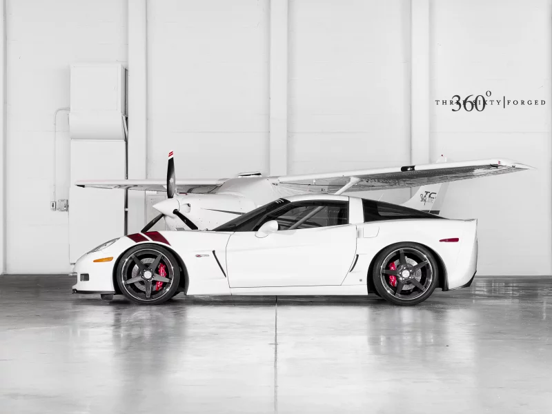 360 three sixty forged, white, шевроле, z06, ангар, корвет, corvette, chevrolet