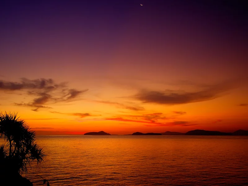 after, sunset, moonrise