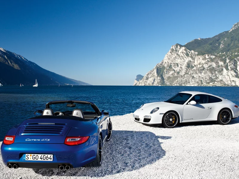997, porsche, синий, белый