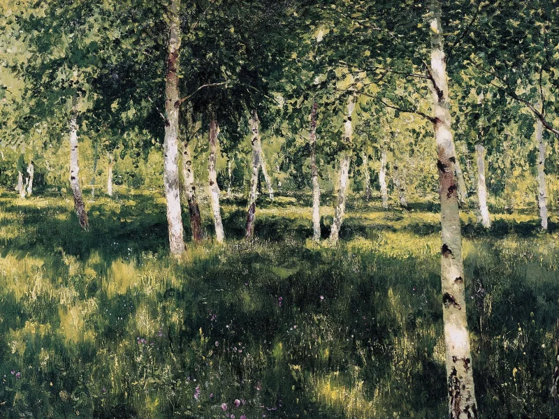 природа, исаак левитан, картина, живопись, искусство, берёзовая роща