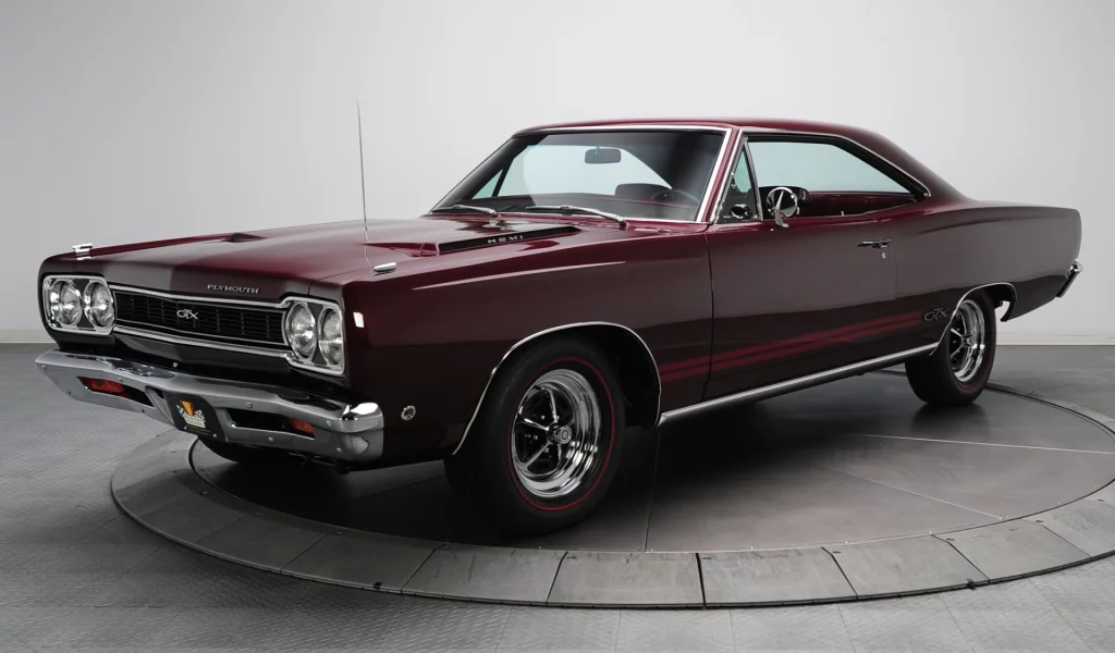 gtx, плимут, 426, plymouth, muscle car, 1968, передок, бордовый, hemi