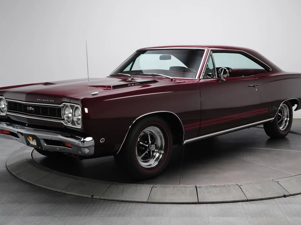 gtx, плимут, 426, plymouth, muscle car, 1968, передок, бордовый, hemi