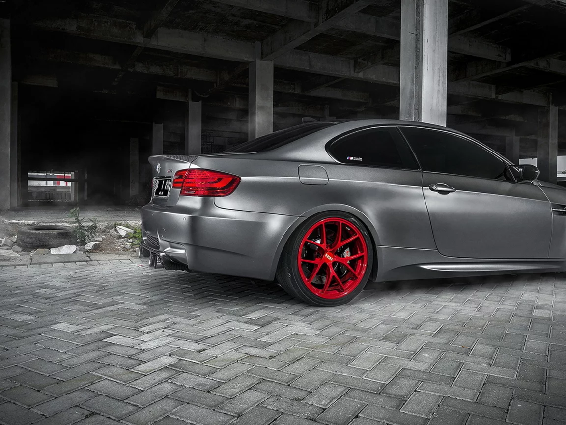 бмв, серый, диски, bmw, тюнинг, красный, m3, bbs