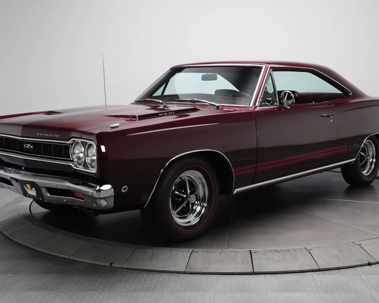 gtx, плимут, 426, plymouth, muscle car, 1968, передок, бордовый, hemi