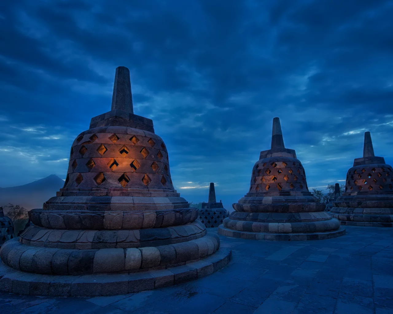 индонезия, храм, вечер, архитектура, ява, боробудур