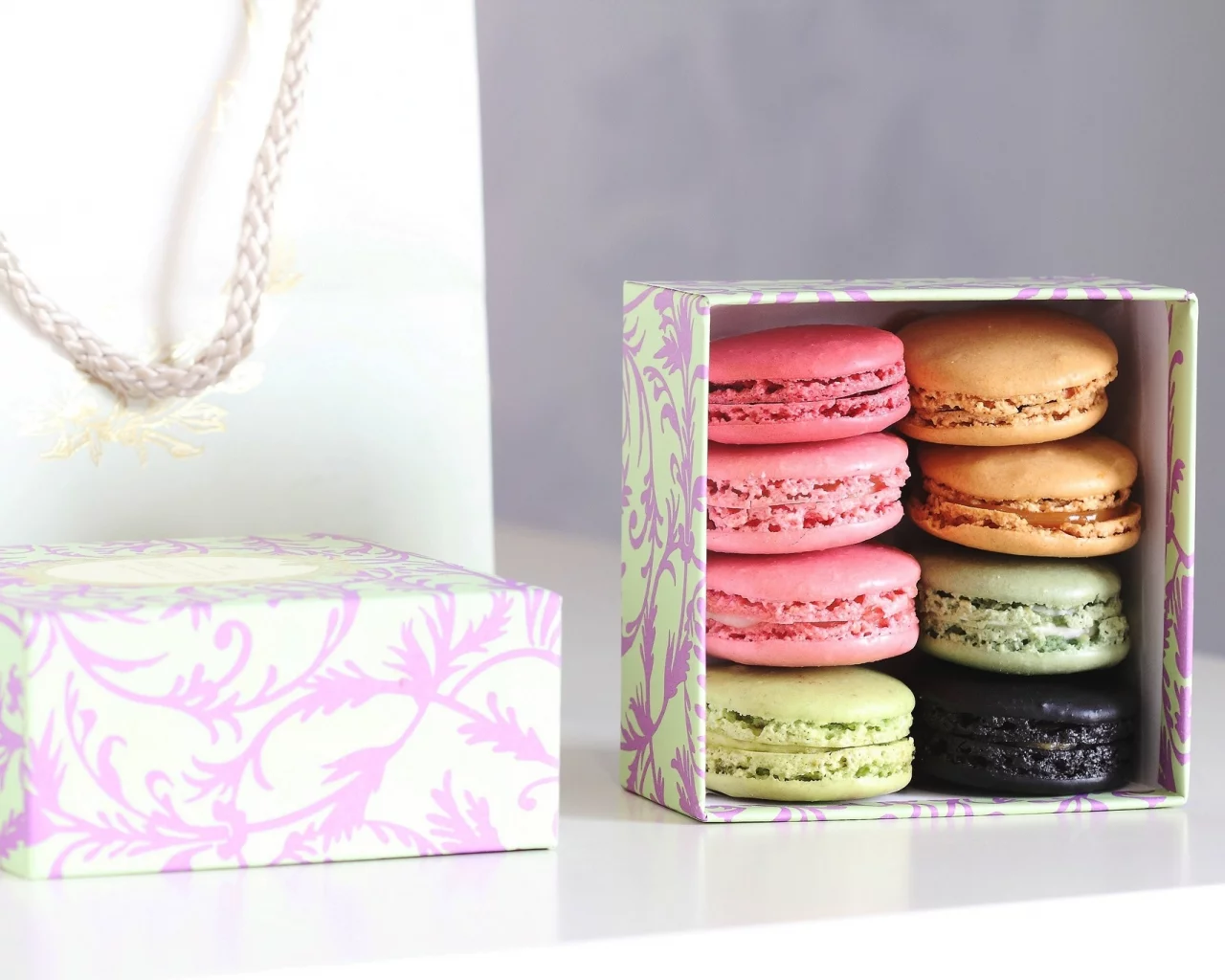 печенье, macaron, подарок, коробка, сладости, десерт