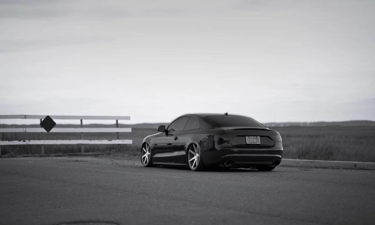 ауди, черная, vossen, заниженная, s5, audi a5, диски
