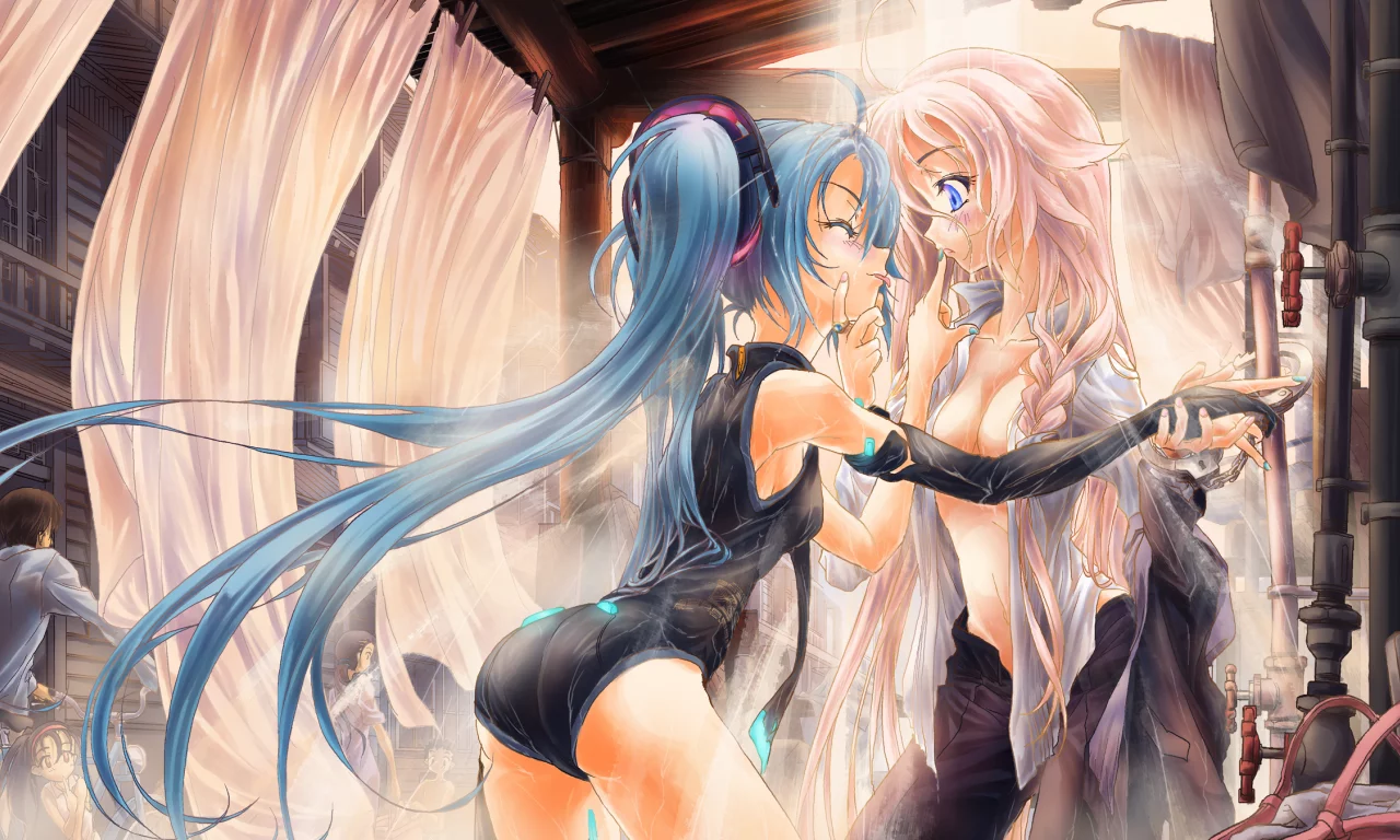 девушки, vocaloid, арт, nicovideo14185763, naka, парень, ia, hatsune miku
