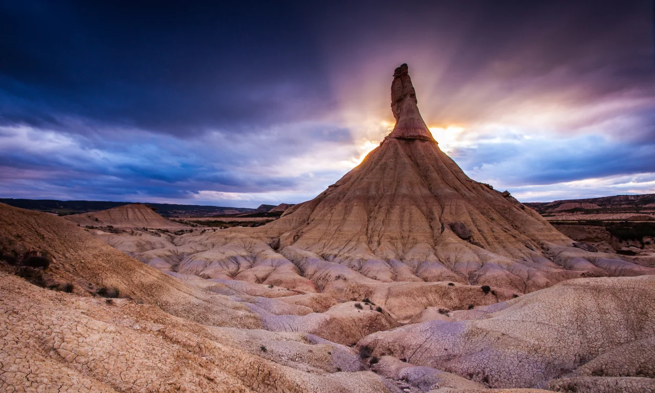 гора, the bardenas reales national park, закат, природа, northern spain