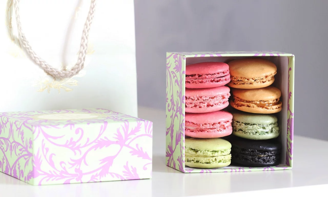 печенье, macaron, подарок, коробка, сладости, десерт