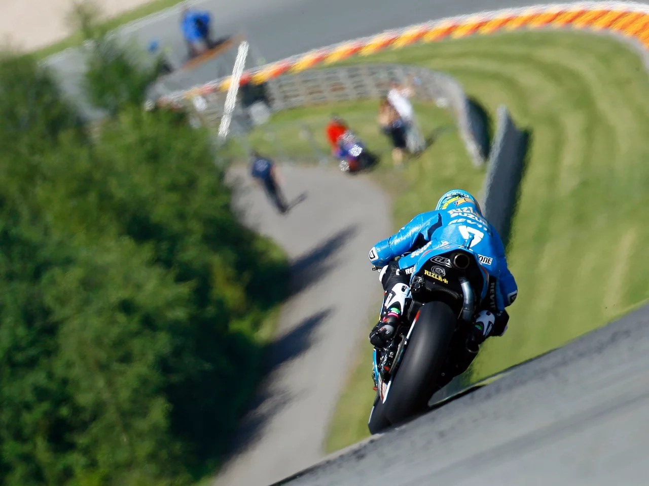 гонщик, поворот, скорость, motogp, мотоцикл, спорт, дорога