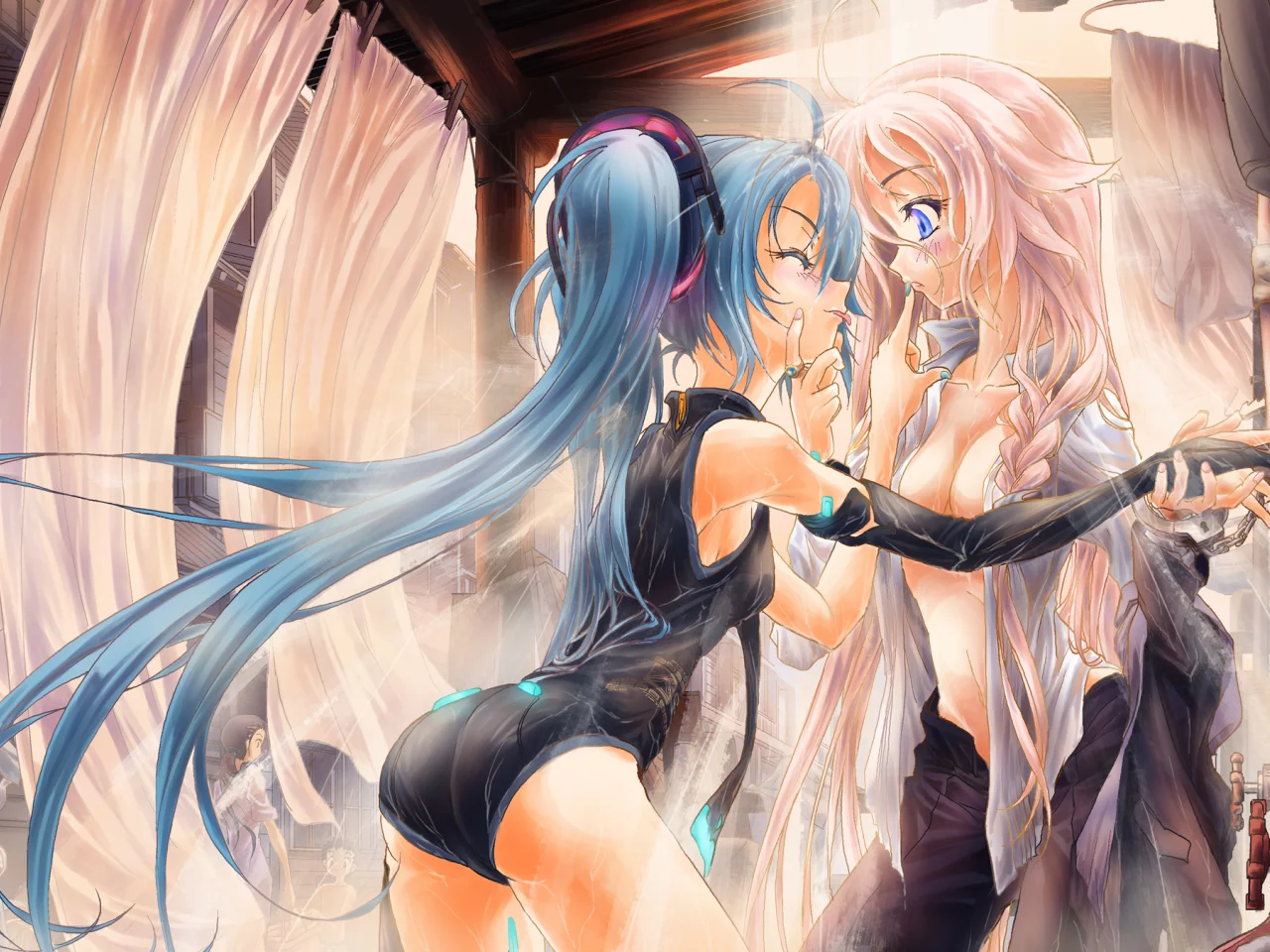 девушки, vocaloid, арт, nicovideo14185763, naka, парень, ia, hatsune miku