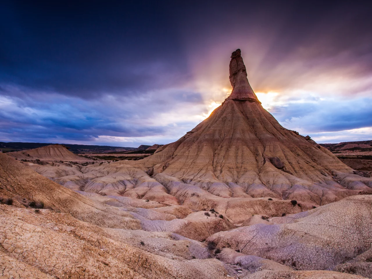 гора, the bardenas reales national park, закат, природа, northern spain