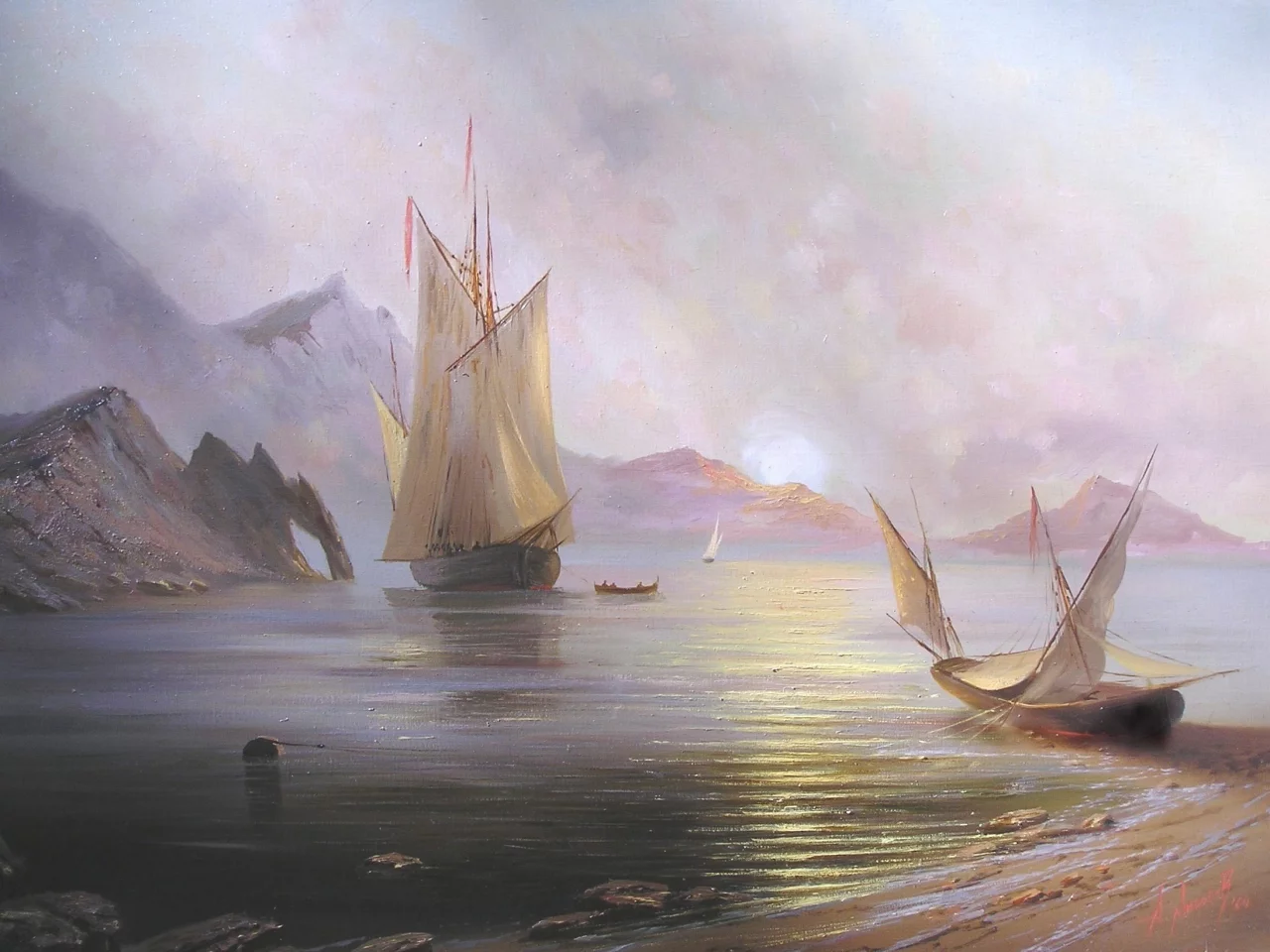 солнце, рассвет на море, милюков александр, пейзаж