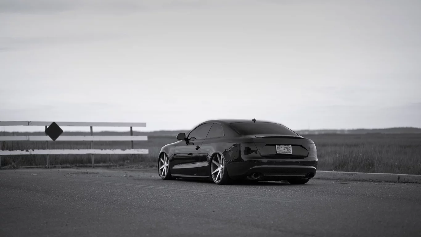 ауди, черная, vossen, заниженная, s5, audi a5, диски
