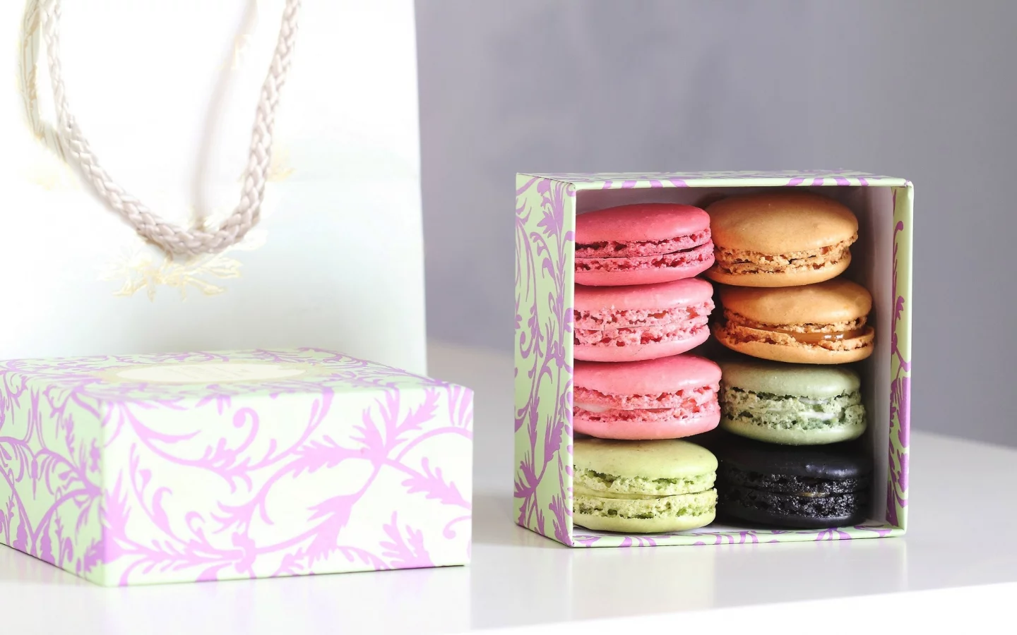 печенье, macaron, подарок, коробка, сладости, десерт