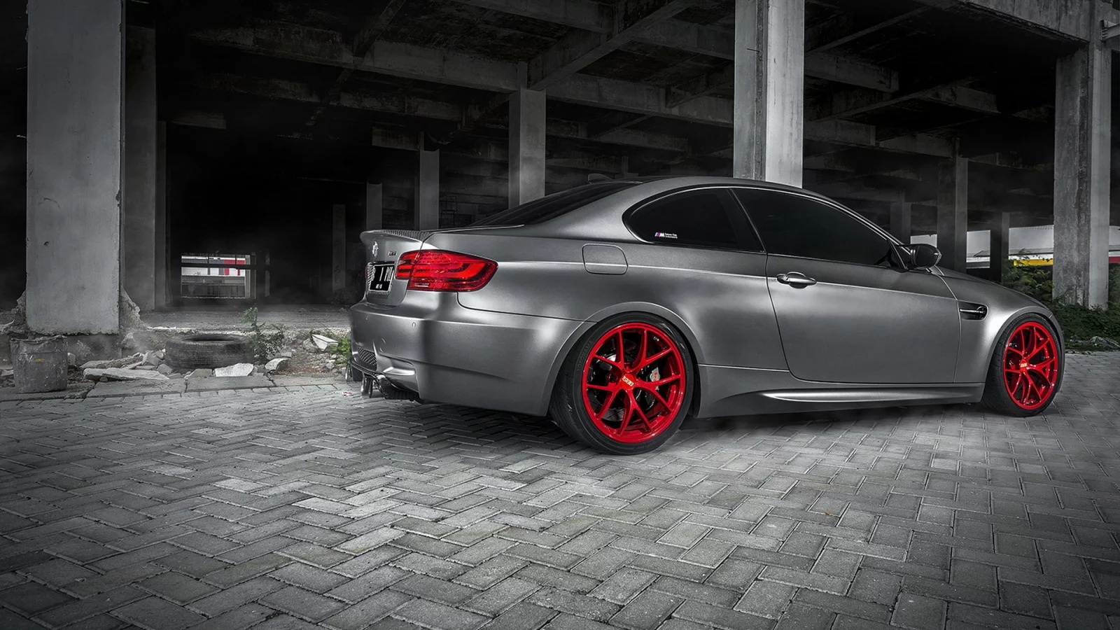 бмв, серый, диски, bmw, тюнинг, красный, m3, bbs