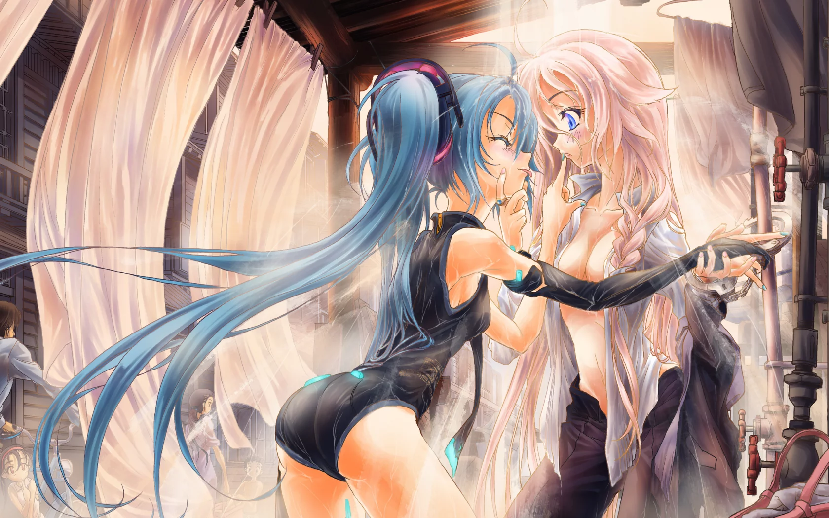девушки, vocaloid, арт, nicovideo14185763, naka, парень, ia, hatsune miku