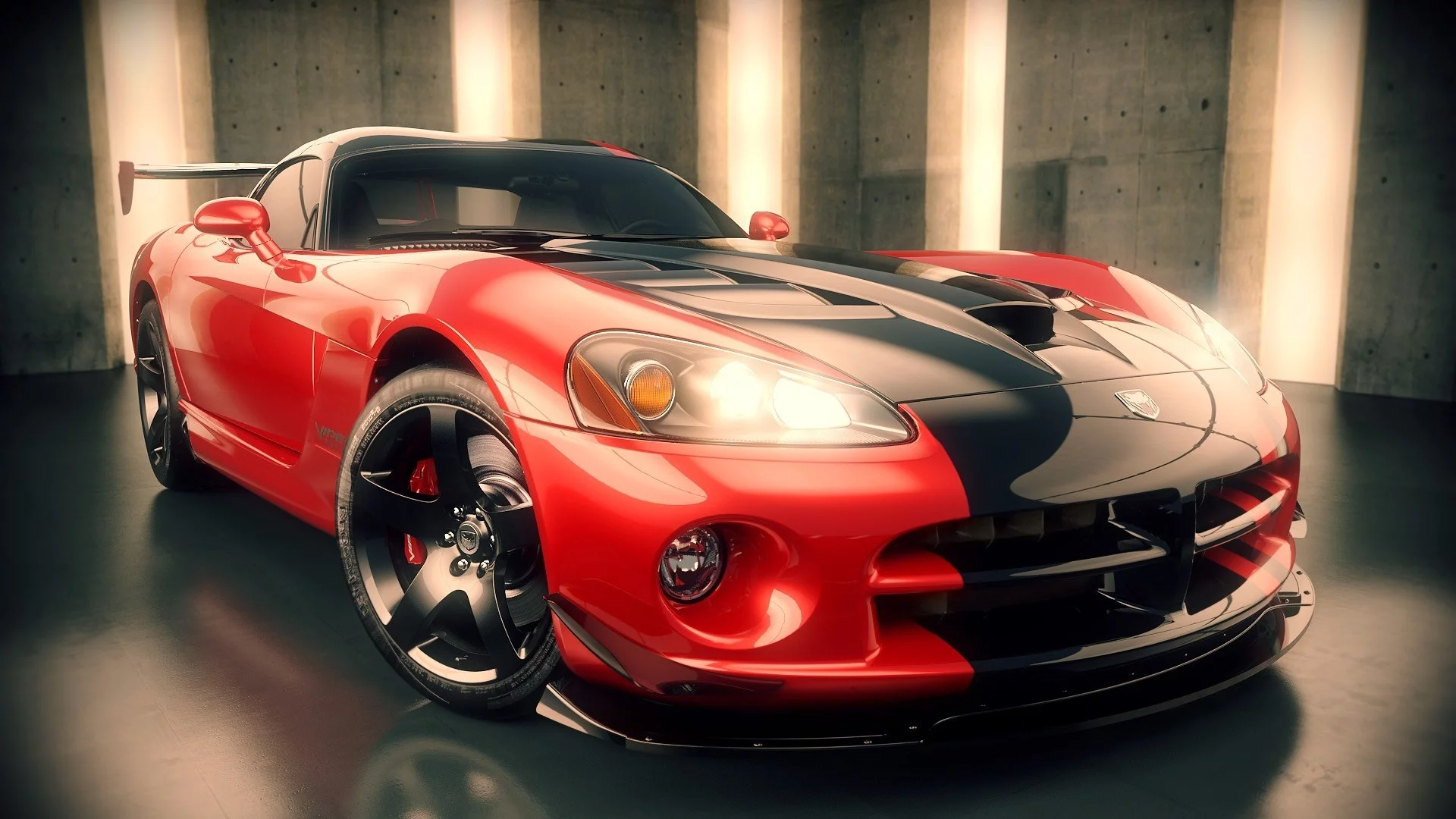 додж вайпер, supercar, dodge viper, 3d, рендер