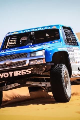 дакар, rally, blue, жара, car, передок, песок, silverado, dakar, chevrolet