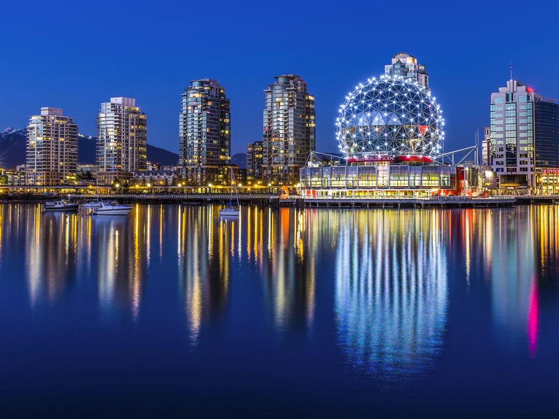 yaletown, ванкувер, vancouver, огни, canada, ночь, канада, город