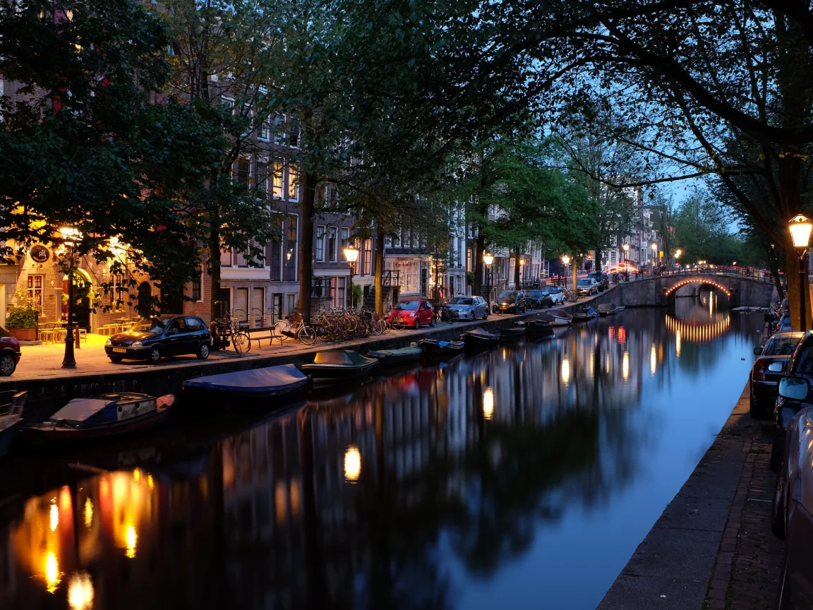 nederland, вечер, мост, amsterdam, амстердам, город, нидерланды