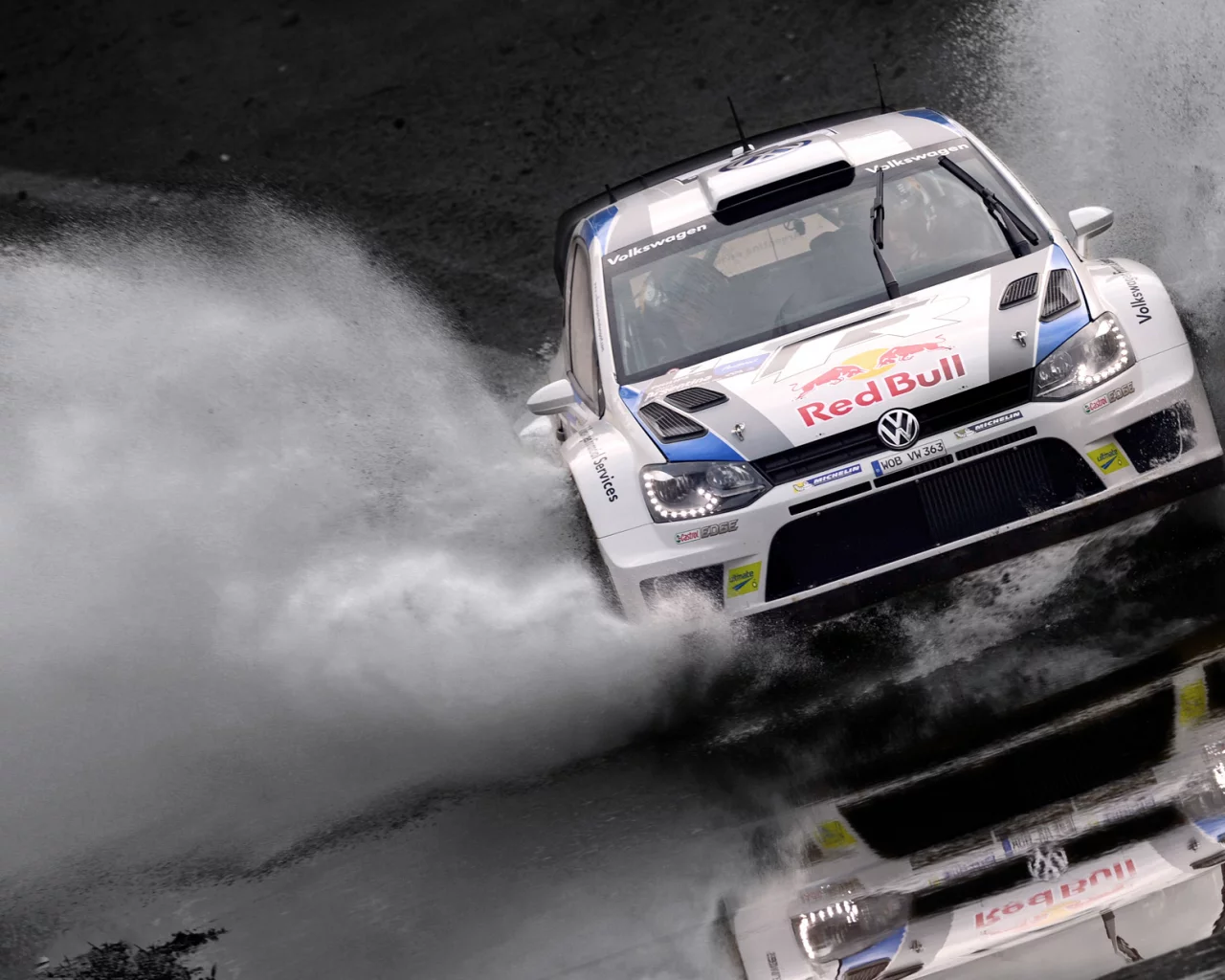 машина, авто, red bull, ралли, rally, polo, volkswagen, белый, спорт, wrc