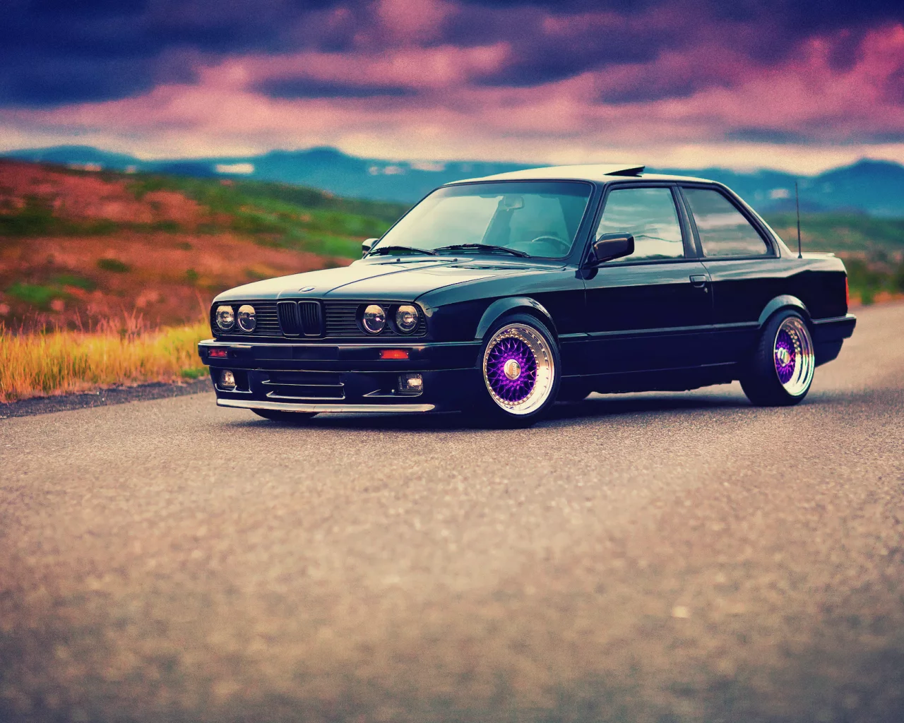 e30, front, 3 series, black, bmw, 325i, bbs