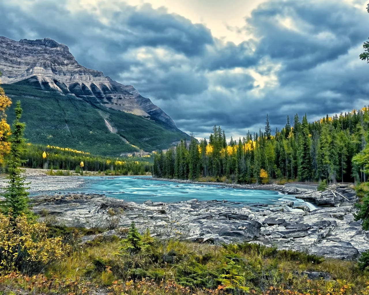 jasper national park, alberta, река, athabasca river, канада, атабаска, canada