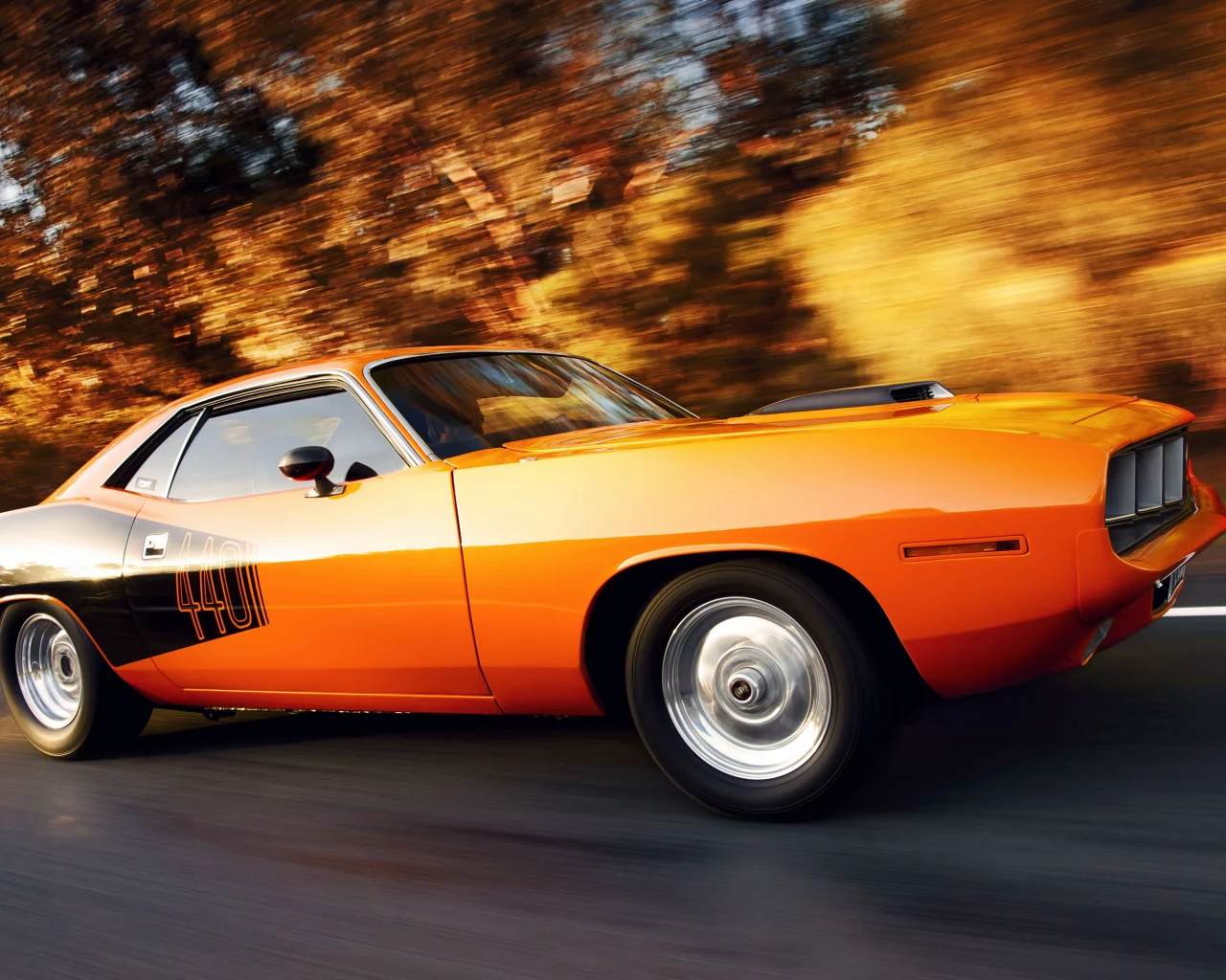 muscle car, в движении, плимут, plymouth cuda