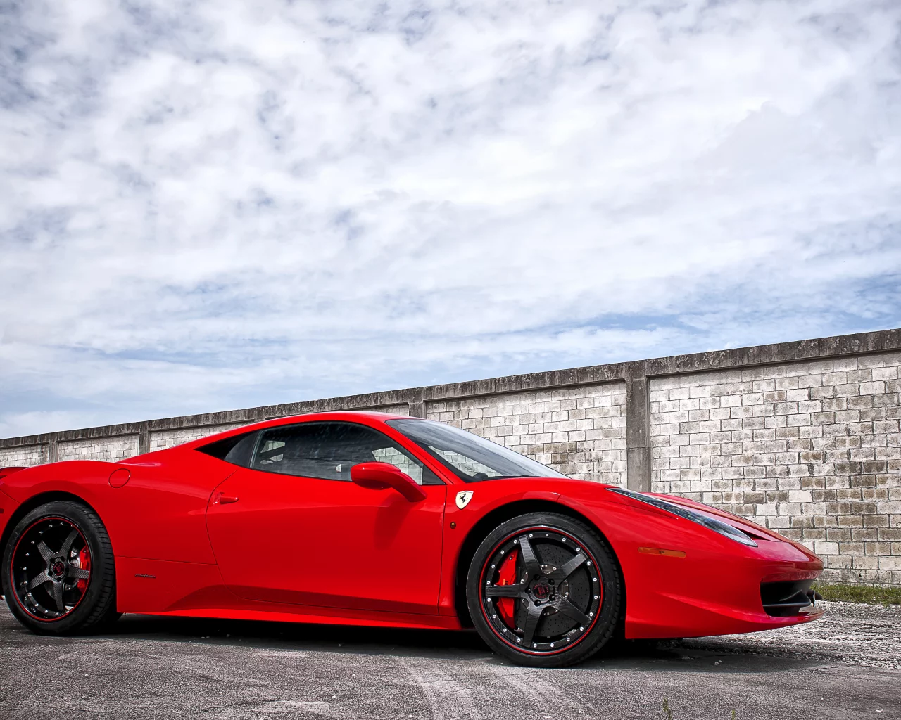 red, небо, италия, ferrari, феррари, wheels, 458 italia, красный