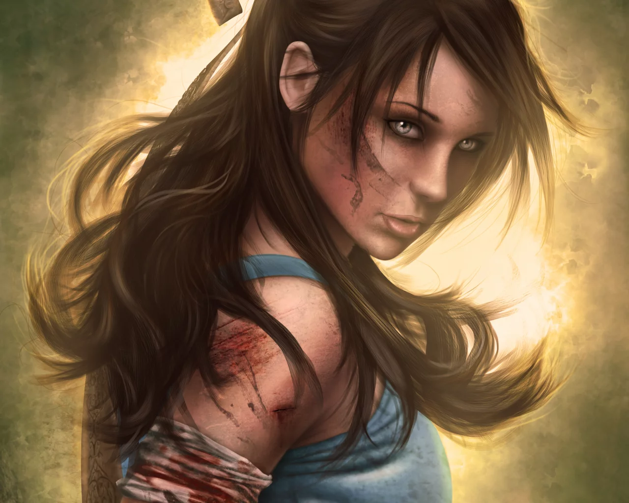 lara croft, волосы, грязь, лицо, 2013, tomb raider, лара крофт