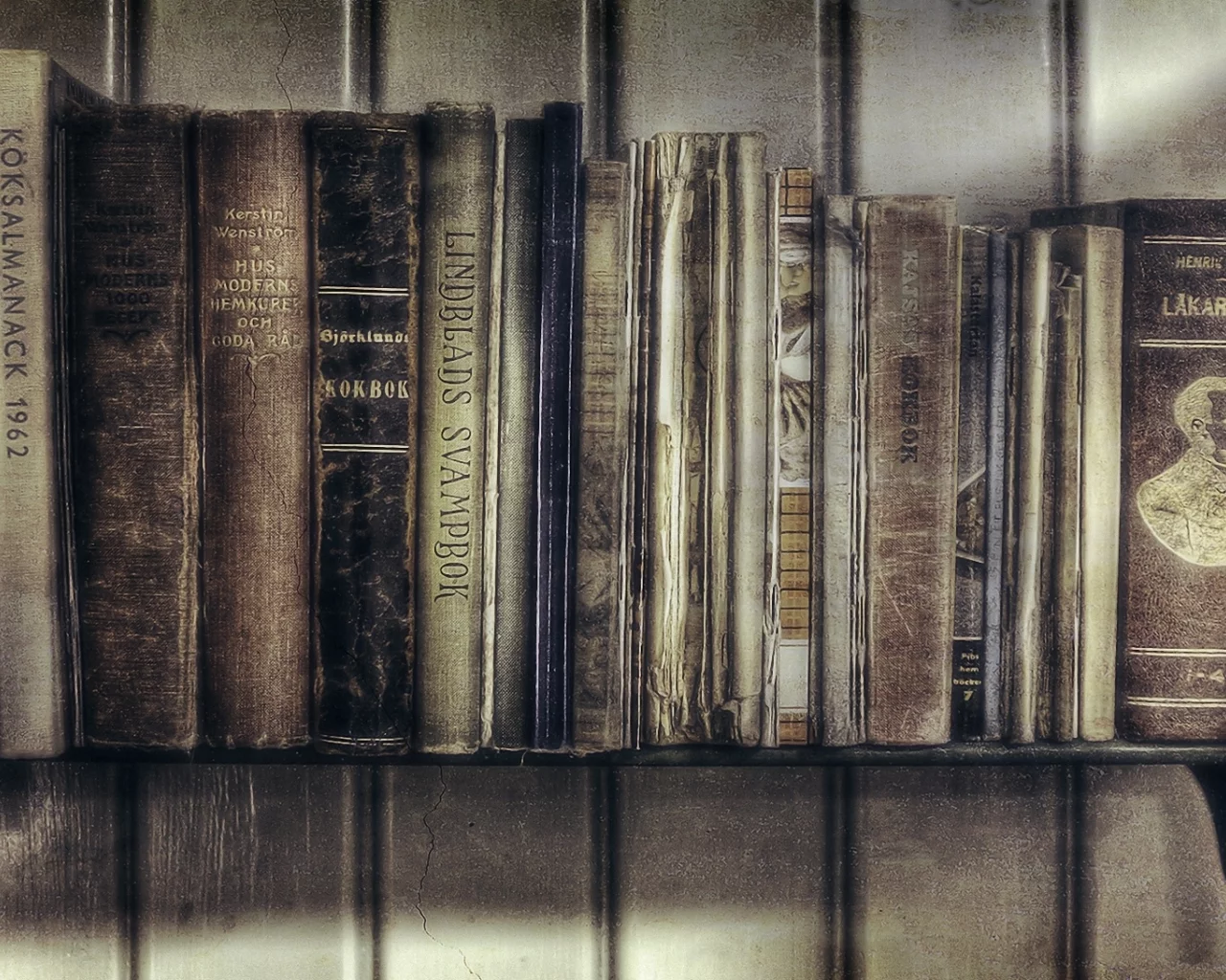 стена, полка, обработка, книги, доски