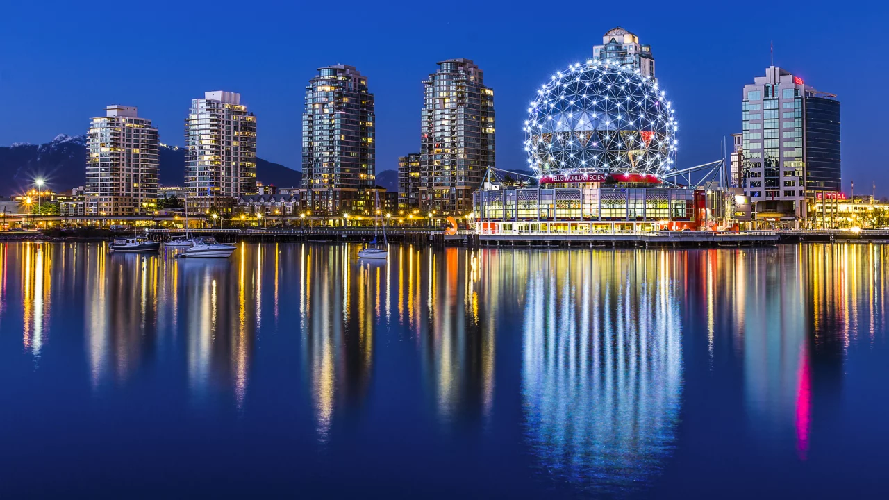 yaletown, ванкувер, vancouver, огни, canada, ночь, канада, город