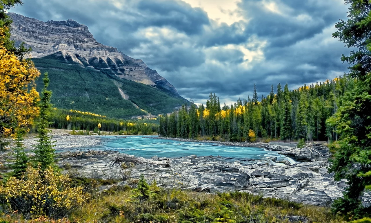 jasper national park, alberta, река, athabasca river, канада, атабаска, canada