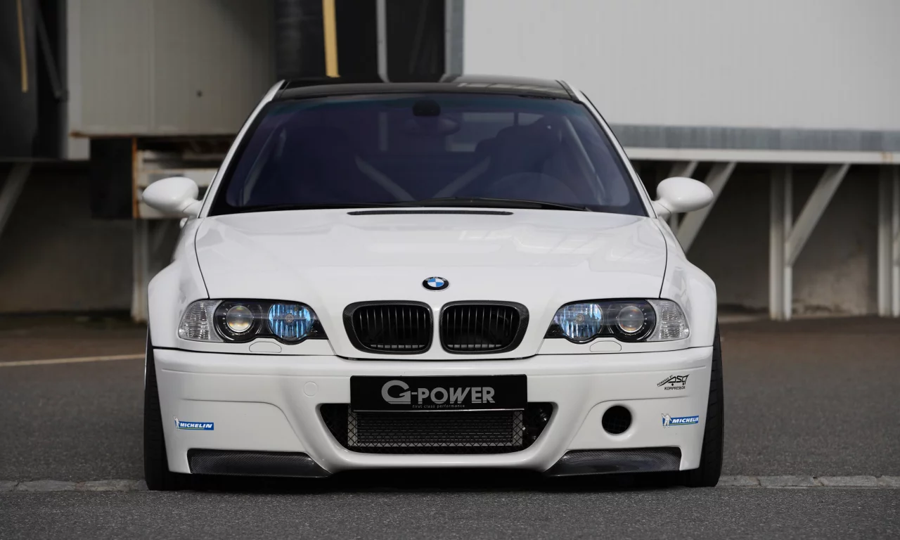 g-power, белый, white, бмв, передок, тюнинг, m3, e46, bmw