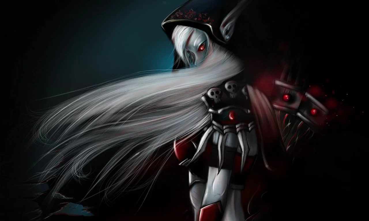 world of warcraft, арт, sylvanas, белые волосы, windrunner, эльфийка