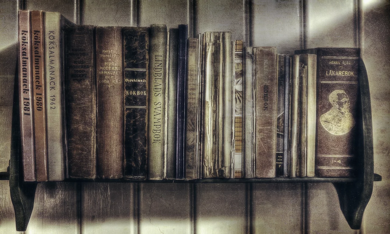 стена, полка, обработка, книги, доски