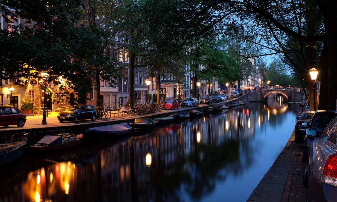 nederland, вечер, мост, amsterdam, амстердам, город, нидерланды