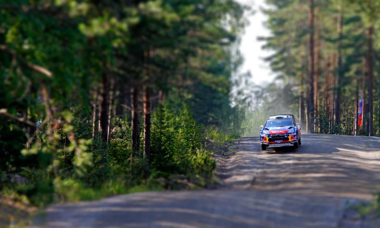 летит, ds3, гонка, wrc, лес, скорость, tilt- shift, rally, citroen