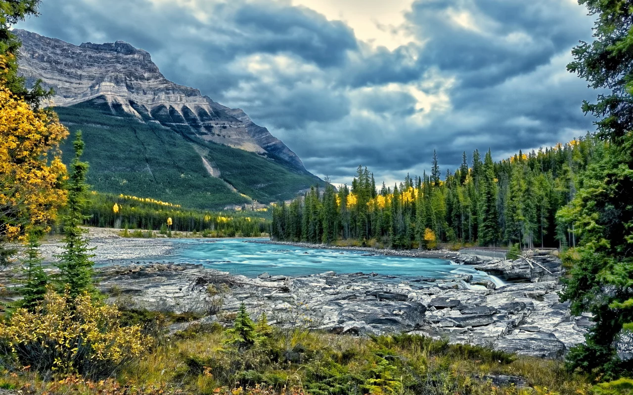 jasper national park, alberta, река, athabasca river, канада, атабаска, canada