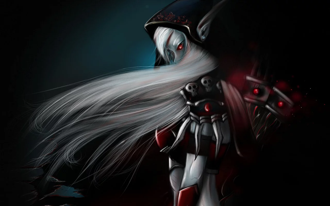 world of warcraft, арт, sylvanas, белые волосы, windrunner, эльфийка